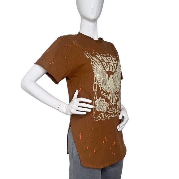 FREE BIRD Brown Oversized Shirt with Slips - Size Small | Trendy & Comfortable - Picture 3 of 6